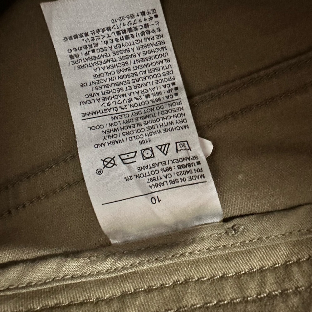 Banana Republic slim Mid Rise Green Chinos Sz 10 - Picture 4 of 4